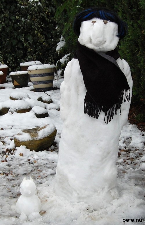 snowman and snowcat